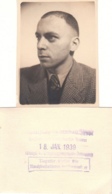 Martin Ansbacher&#039;s  photo 18 January 1939 after release from Dachau KZ